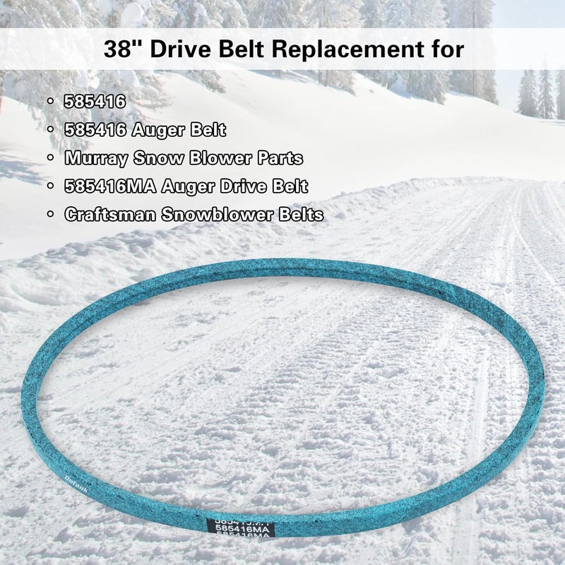 Dofank 585416MA Auger Drive Belt Kevlar for Craftsman, Murray Dual Stage Snow Thrower, Replaces Craftsman/Murray 585416, 585416MA Belt - 1/2" x 38" - Image 3